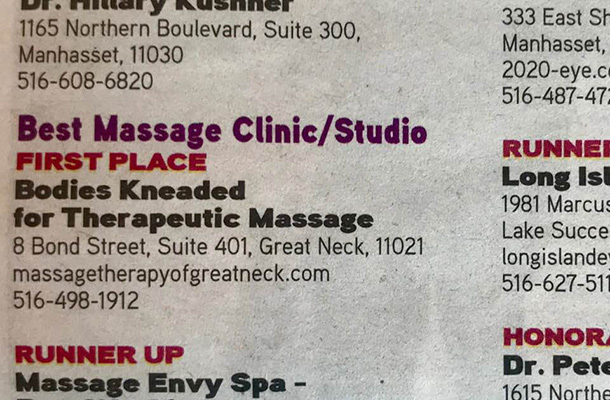 best massage great neck